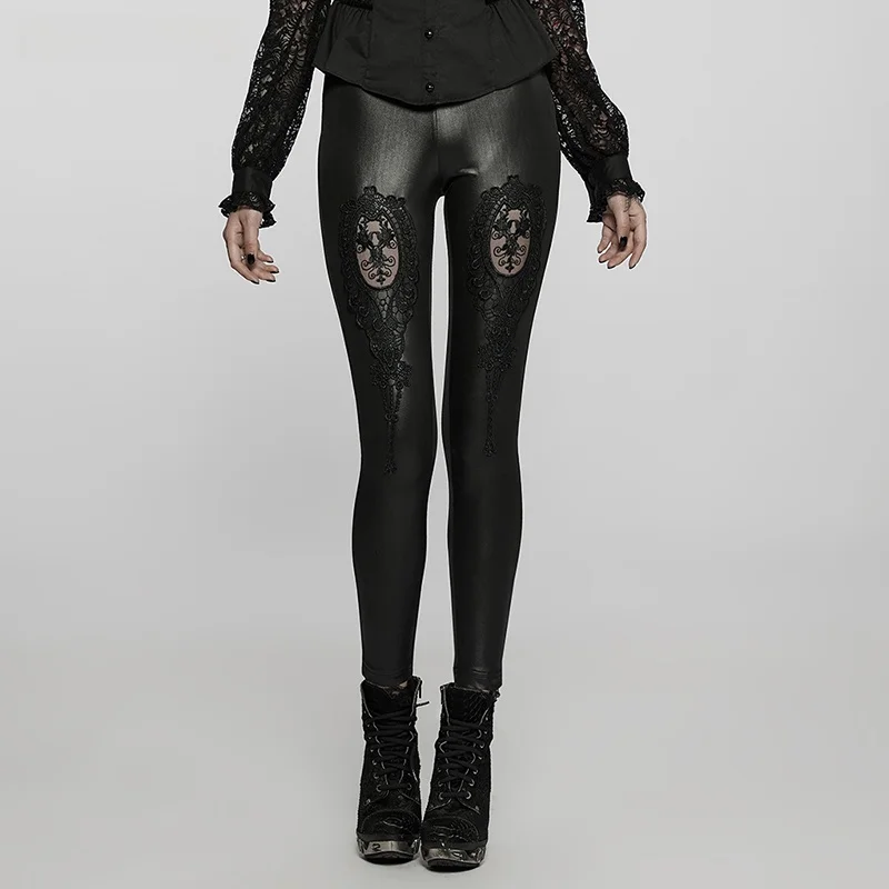 Gothic Punk Rave Women's Trousers Dark Style Base Layer Pants for Daily Wear Polyester Blend Comfortable Fit Bottoms