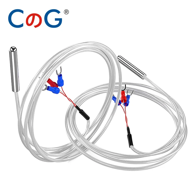 CG 5*30mm Probe Type Stainless Steel PT100 Temperature Sensor Thermocouple with 1/2/3/5m Waterproof High Precision 3 Wire Cable