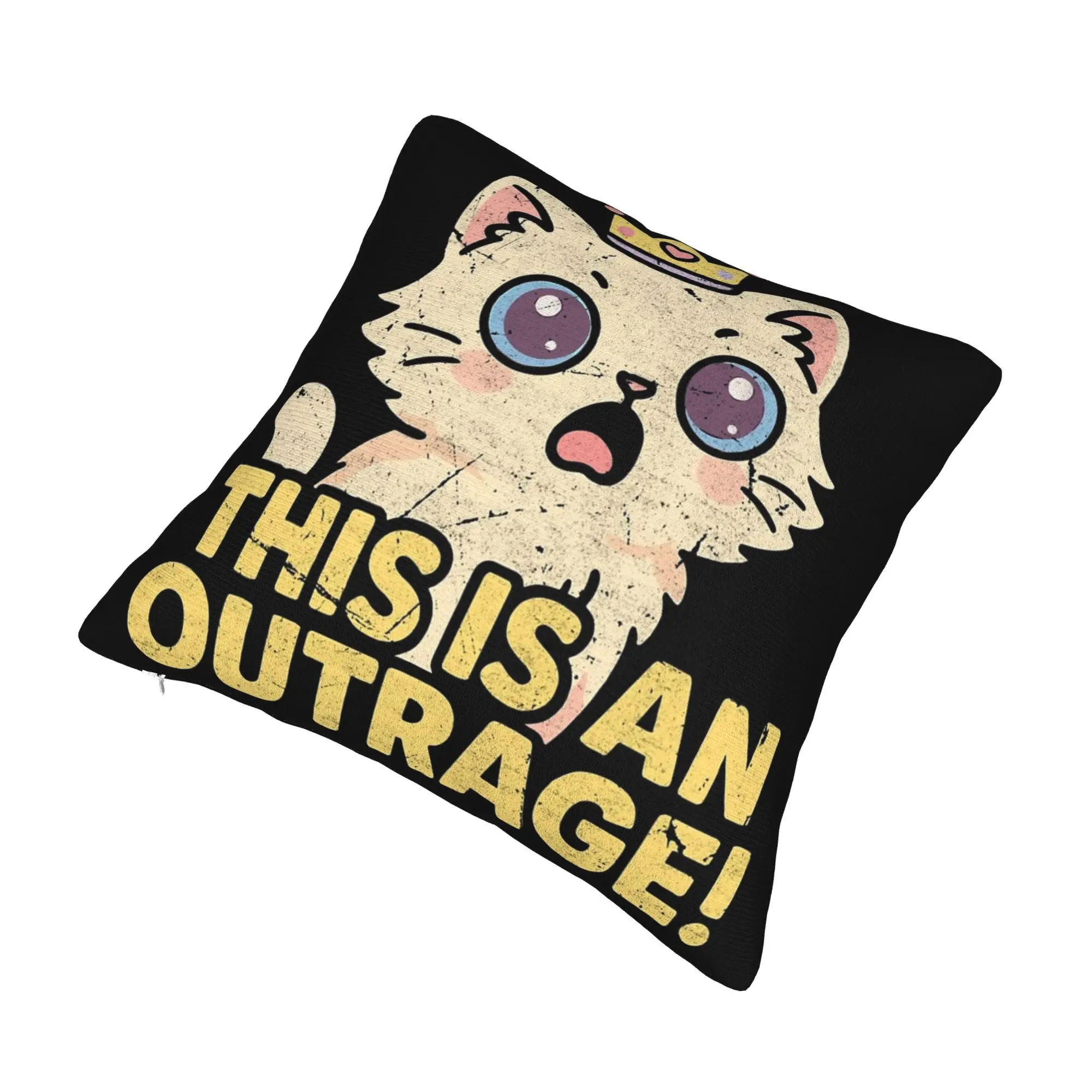 This Is An Outrage Princess Donut Cat  Pillowcases Product Soft Cushion Cover Decor  Throw Pillow Case Cover Car Multi Size