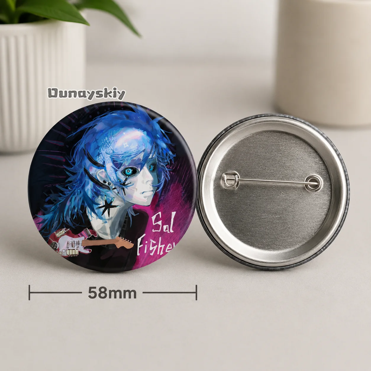 Sal Fisher Sallyface Cartoon Style Badge Brooches On Backpack Decoration Round Enamel Pins For Accessorys Cosplay Badge