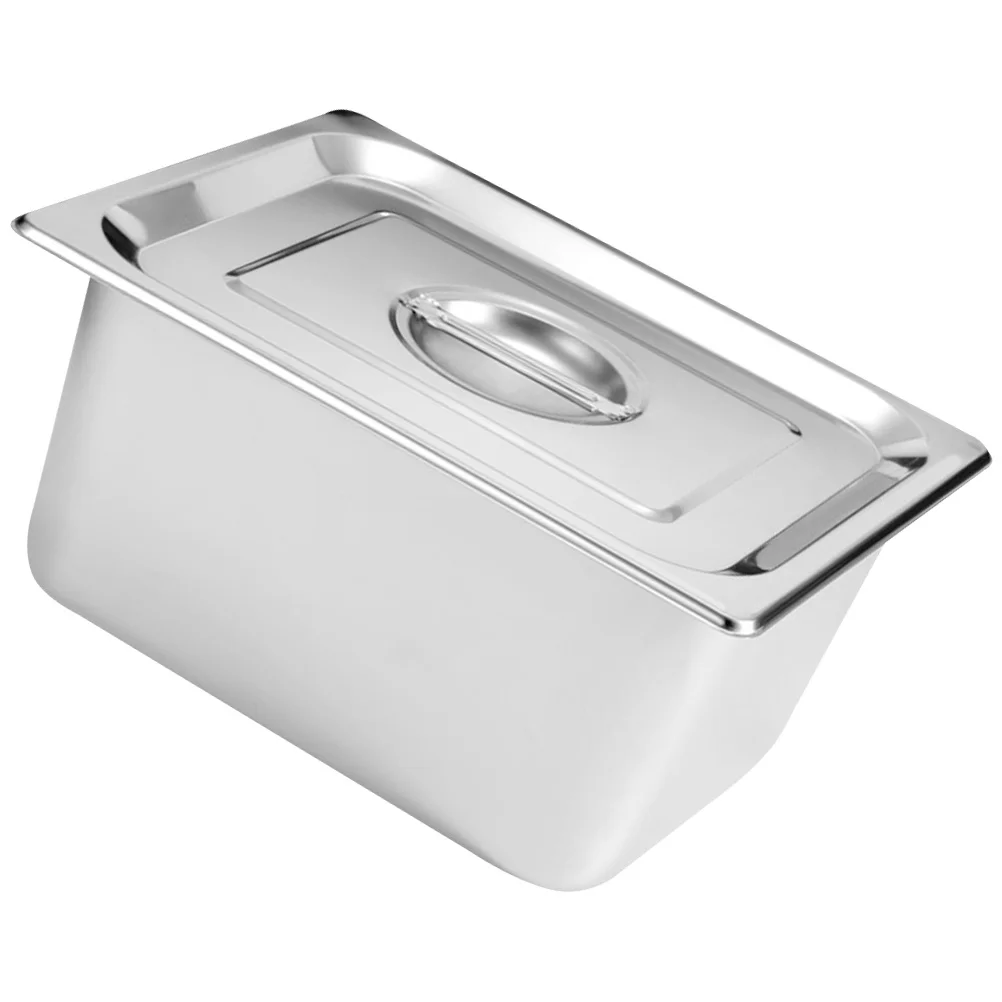 

Stainless Steel Food Pan With Lid Smooth Surface Round Corner Easy To Clean For Home Restaurant Cafe Buffet Serving Dish