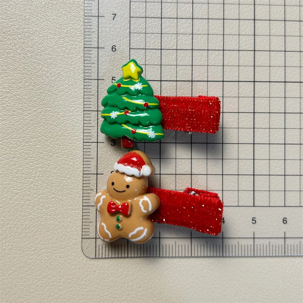 

Рождественские заколки для волос из красного бархата с оленями и елками, милые зимние заколки-зажимы для девочек, праздничный повседневный аксессуар