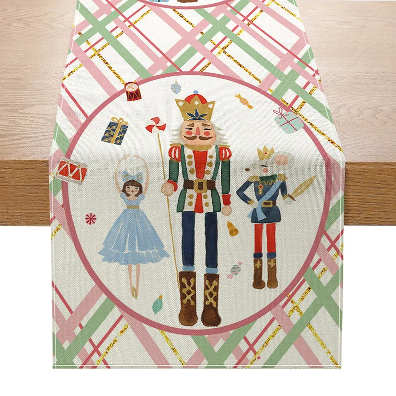 

Cross Border Temu Christmas Linen Print Kitchen Table Decoration And Accessories Gingerbread Doll