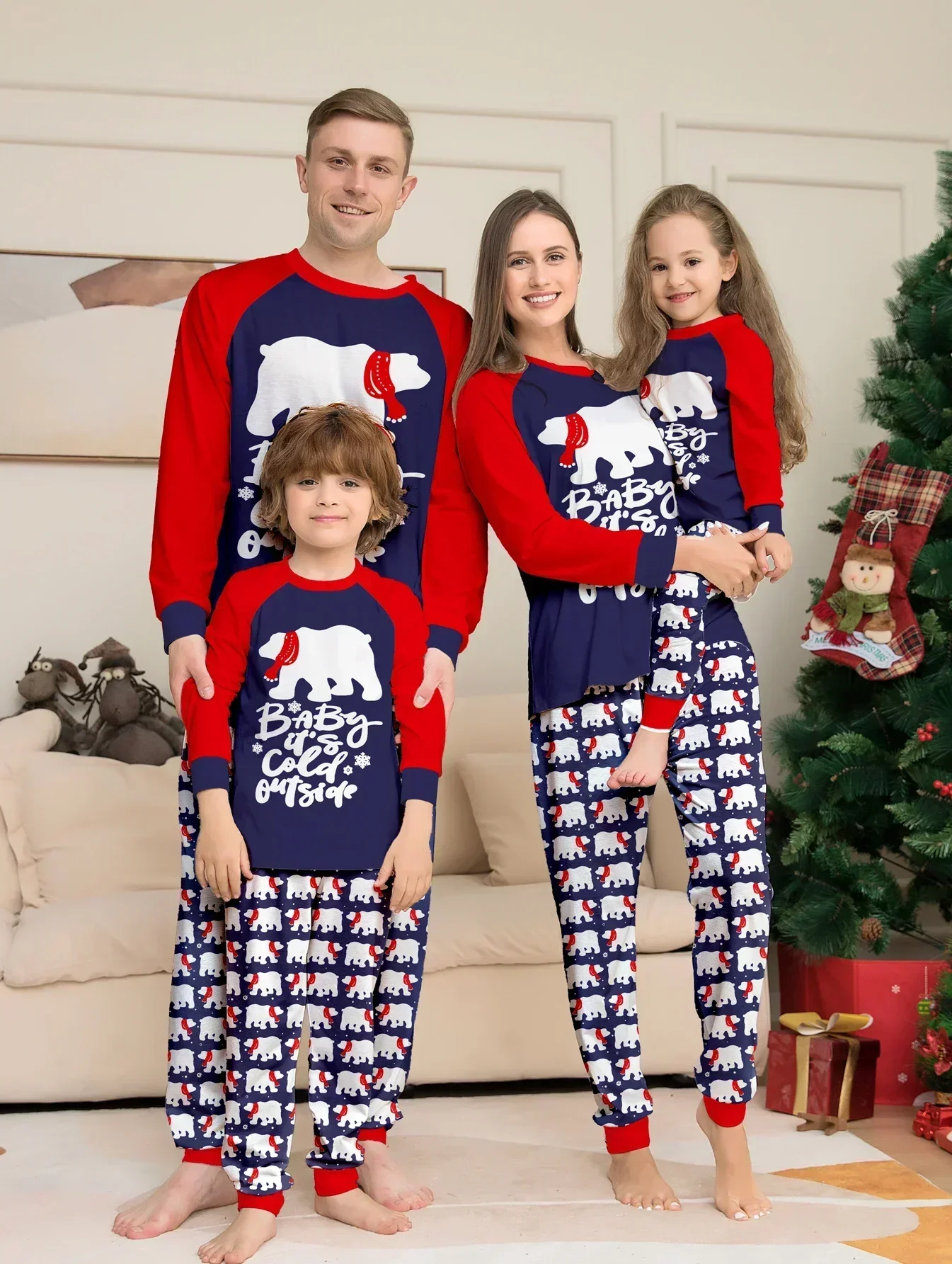 2024 Christmas Pajamas Family Set Xmas Pjs Long Sleeve Sleepwear Matching Outfits Baby Mother Kids Daughter Mommy Me Couples