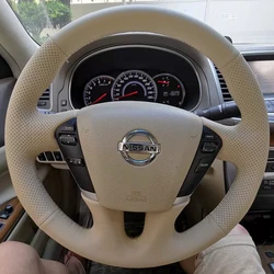 Custom Steering Wheel Braid Cover 100% Fit For Nissan Teana 2008-2012 Murano 2009-2014 Quest 2011-2017 Auto Interior Accessories