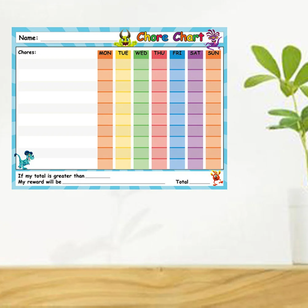 

2Pcs Behavior Reward Charts Self Adhesive Dry Erase Whiteboard Reusable Kids Progress Tracking Board for Classroom Home School