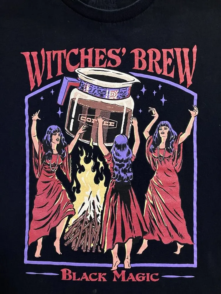 Steven Rhodes Witches Brew Black Magic Shirt Size Medium Retro Halloween Horror