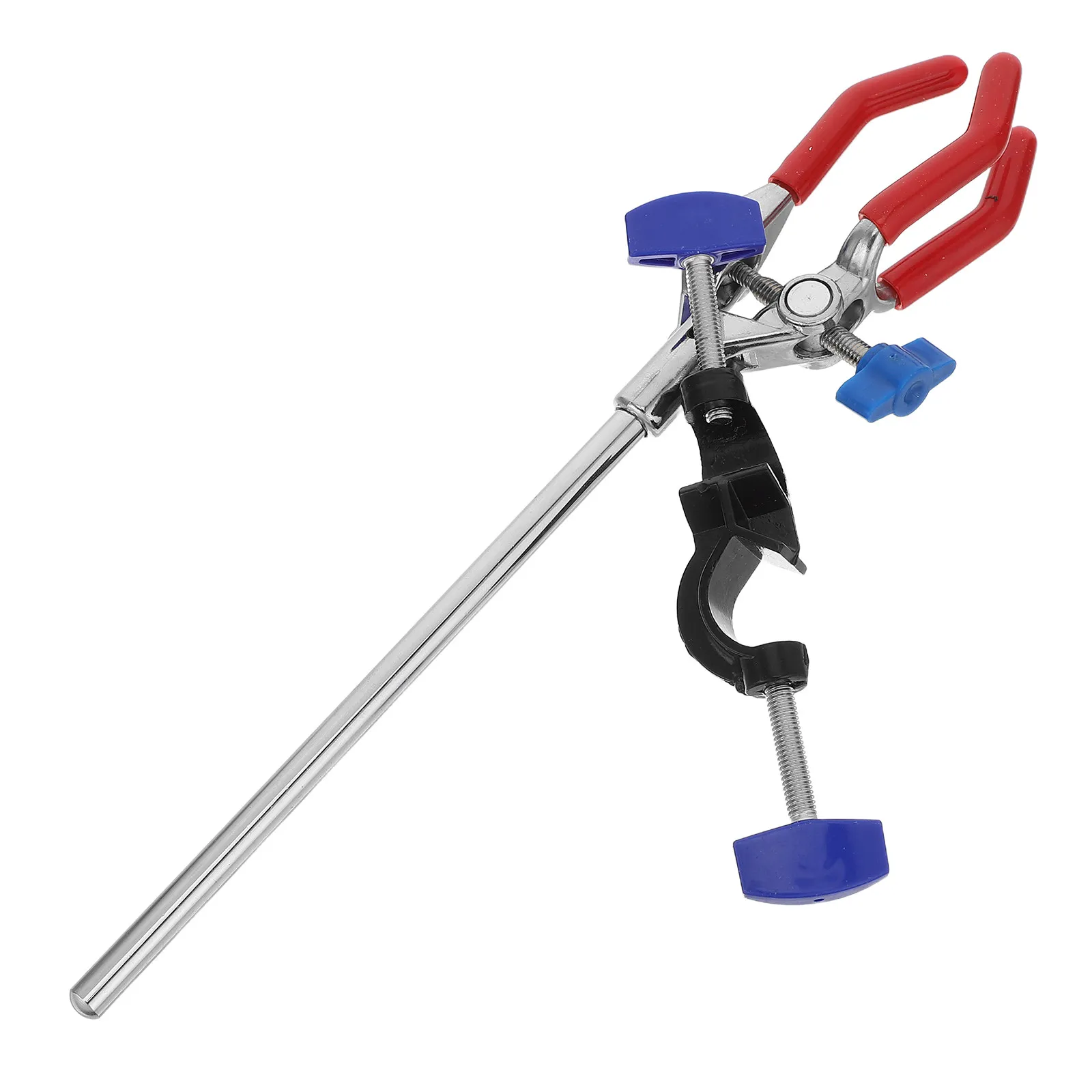 2Pcs Laboratory Three Jaw Clamp Adjustable 3 Prong Lab Support Clamp for Chemical Experiment Holder Lab Stand Mounting Clip
