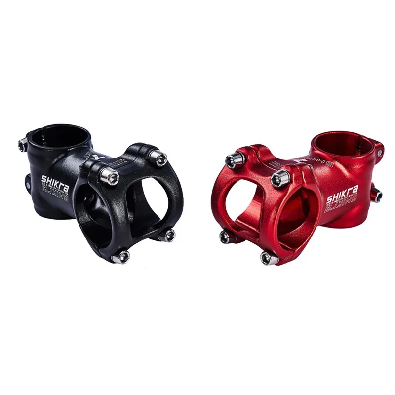 SHIKRA Mountain/Road Bike Stem 7° Aluminum Alloy Ultralight 31.8mm Black/Red 35-110mm Cycling Handlebar Riser