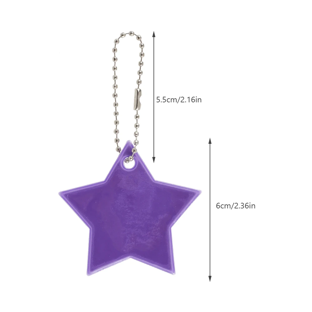 Safety Reflector Pendant Super Bright Stars Children\'s Pendant Keychain for School Bag Backpack Decoration (6 Colors)