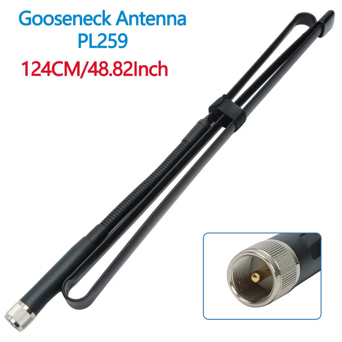 Novo 124cm/48.82 polegadas pl259 vhf/uhf 144/430mhz pescoço de ganso dobrável cs antena tática para anytone tyt qyt rádio móvel do carro