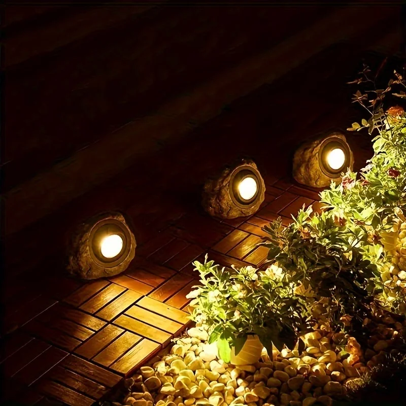 Solar Rock Lights Outdoor Solar Spotlight Waterproof Super Bright Glow Stone Outdoor Garden Lamp for Walkway Pathway Patio Yard