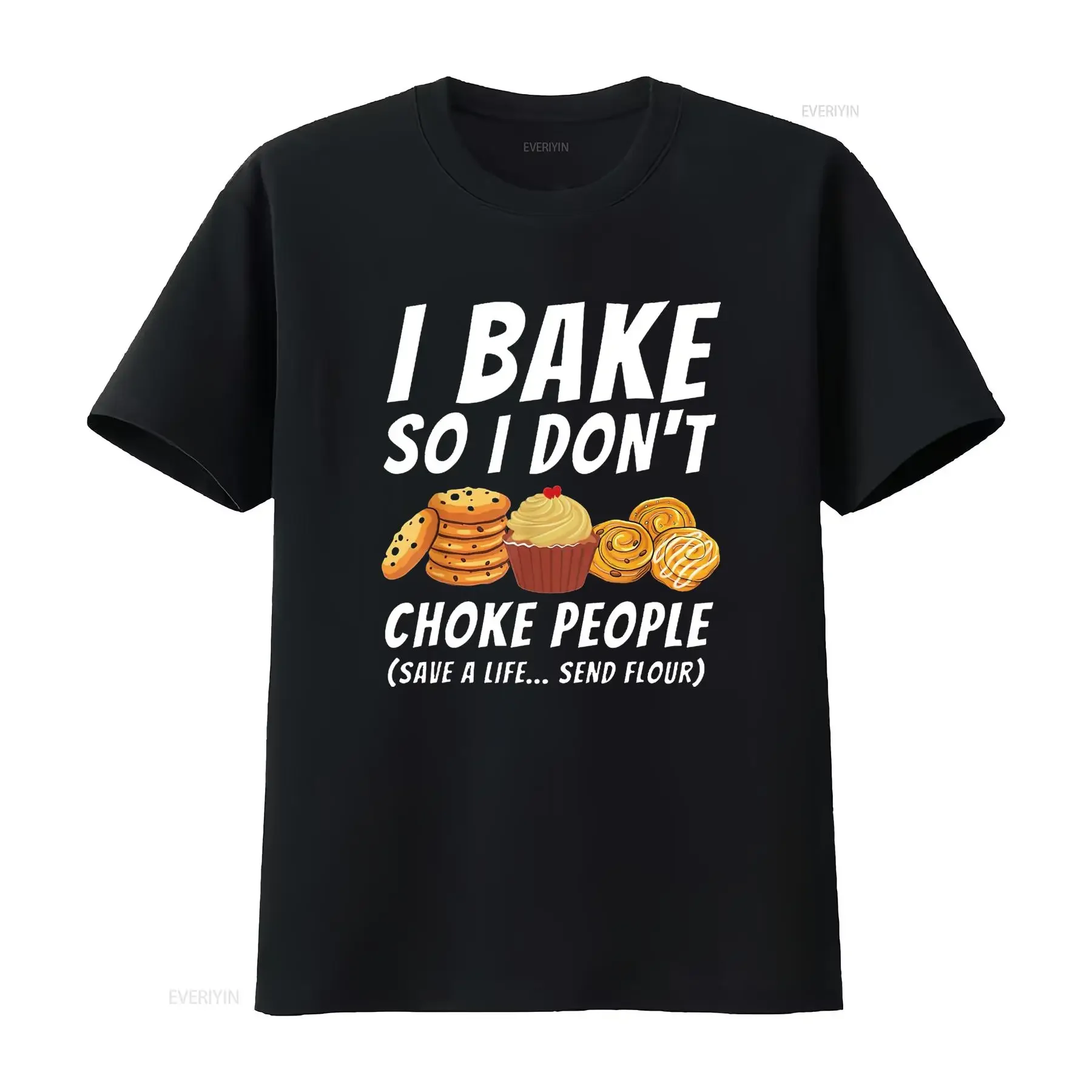 Womens I Bake So Don t Choke People Funny Baker Pastry Baking Shirt vintage Washed Breathable Stretched Slightly Versatile