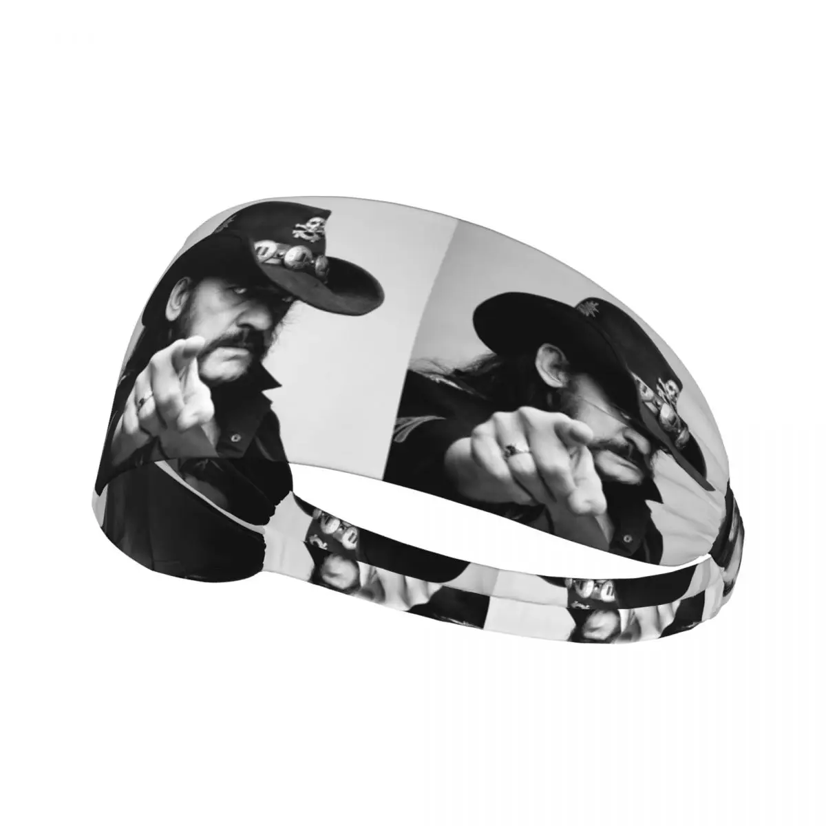 

Custom Retro Rock Singer Lemmys Headband Men Women Non Slip Moisture Wicking Workout Sweatband for Tennis