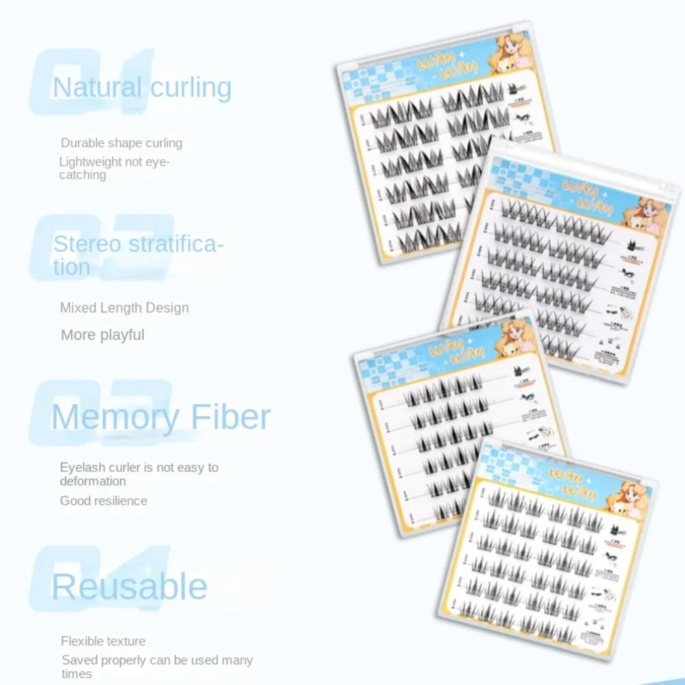 Doce auto-adesivo lash clusters maquiagem diy adesivo cílios postiços individuais reutilizáveis clusters cílios postiços ferramenta de maquiagem