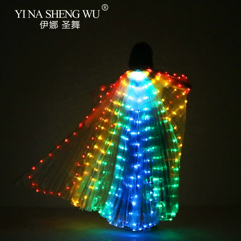 Butterfly Colorful Belly Dance Performance Costume LED Wings Dance Accessories Girls LED Wings LED Butterfly Wings NO STICKS