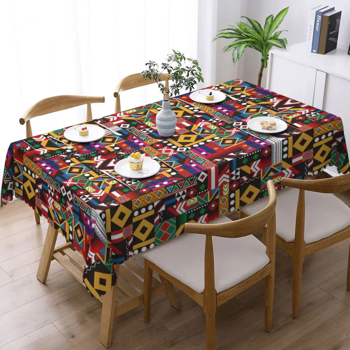 Customized Rectangular Waterproof Oil-Proof Traditional Mexican Day Wallpaper Tablecloth Table Covers 40