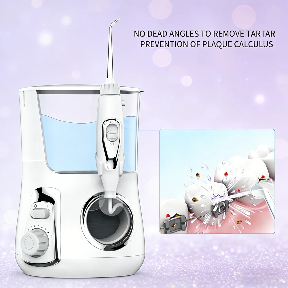 

Многофункциональный ирригатор для полости рта на 10 режимов, 800 мл, с 5 насадками, для чистки зубов и уменьшения неприятного запаха изо рта