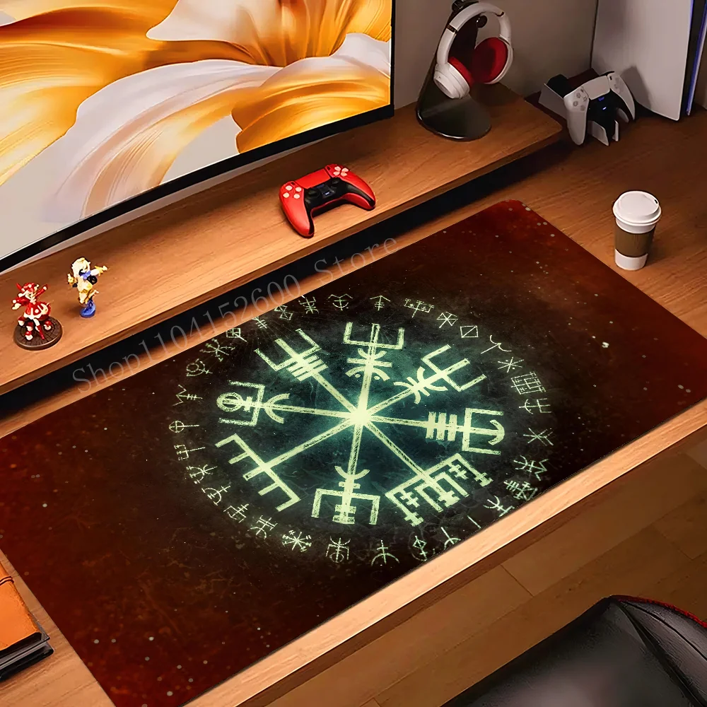 

Viking Vegvisir Shield Mousepad Mouse Mat Desk Mat With Pad Gaming Accessories Prime Gaming XXL Keyboard Pad