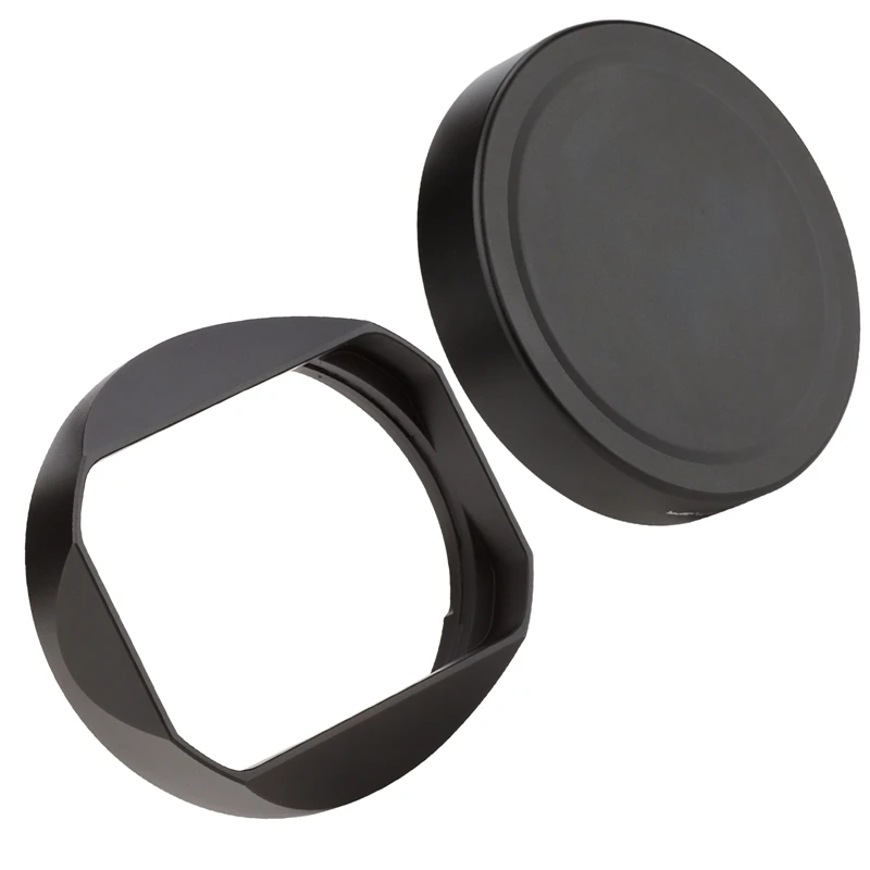 Haoge Metal Square Bayonet Lens Hood for Sigma 24mm F2 DG DN, 65mm F2 DG DN  Lens With Metal Front Cap