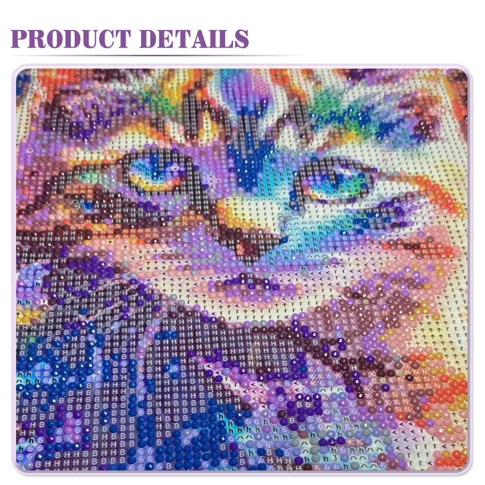 Huacan DIY Diamond Painting Animal Full Round Square Diamond Mosaic Cat Fantasy Art Home Decor Handmade Gift