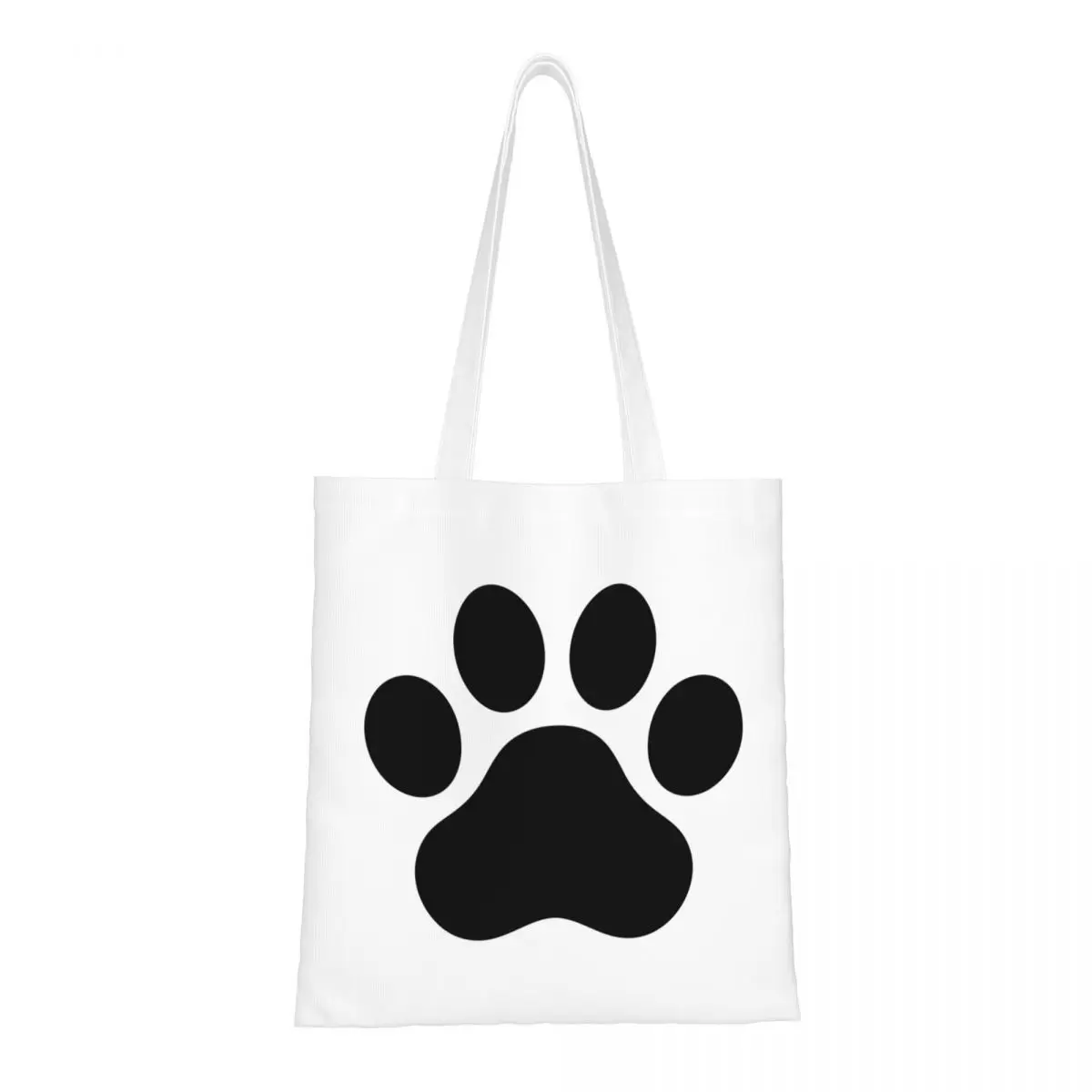 Dog Paw French Bulldog Cartoon Canvas Tote Bag Aesthetic Large Capacity Trend Bags for Unisex