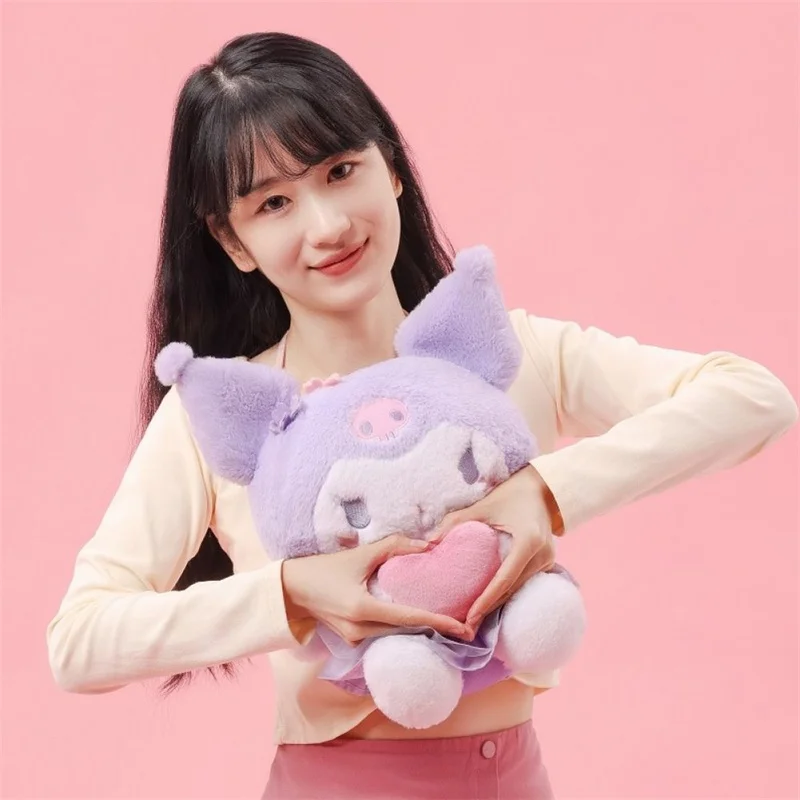 

Sanrio Kuromi Cute Cartoon Angel Wings Hold Love Cupid Archery Cupid Soft Plush Doll Toy Ornament Room Collection Kids Present