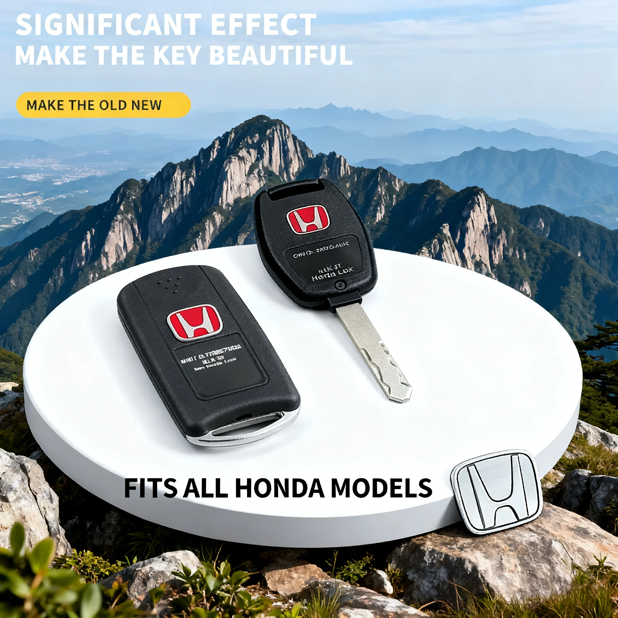 Autocollant de remplacement de clé de voiture, 13mm, 5/10 pièces, pour Honda Civic Fit Jazz Accord CRV HRV City Odyssey passeport