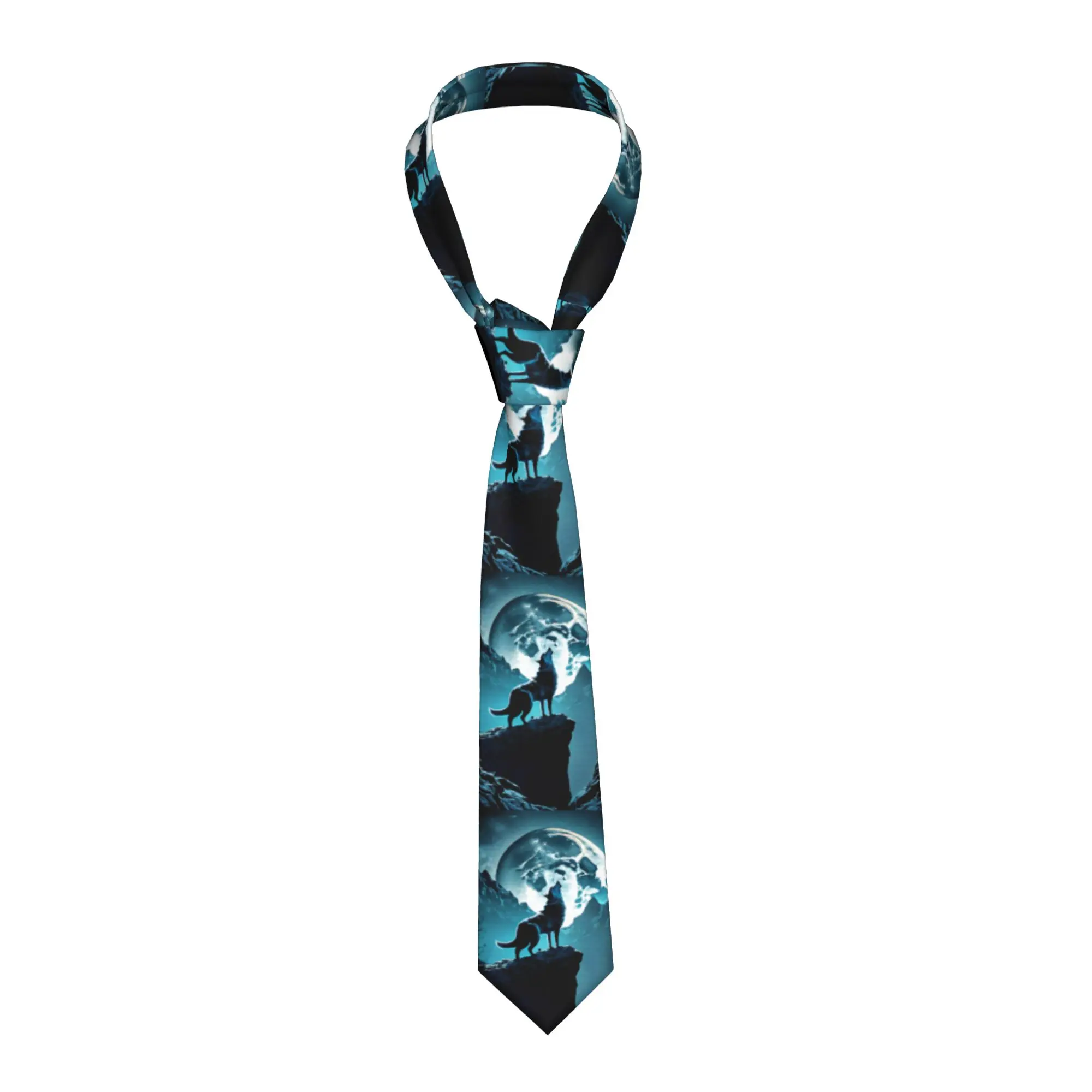 gravata-de-seda-classica-masculina-com-estampa-de-lobo-para-escritorio