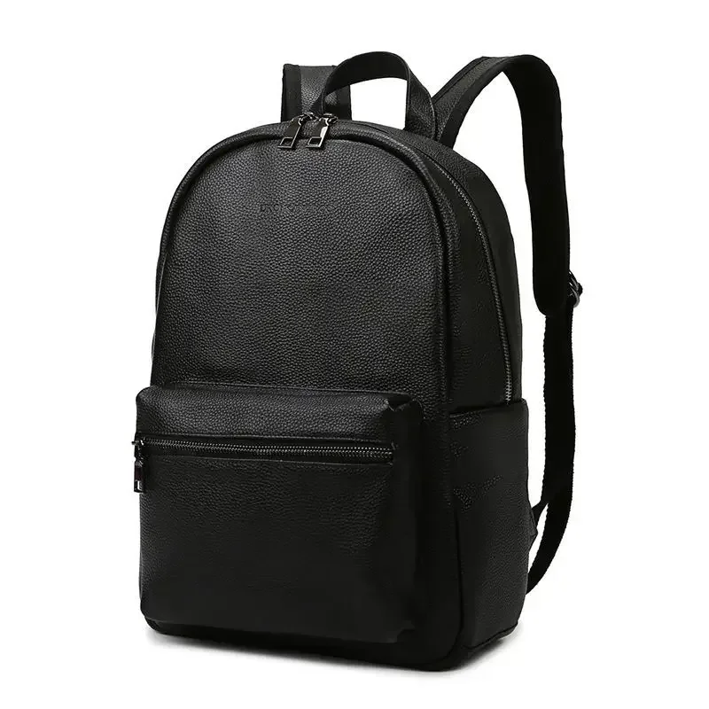 2024 New Brand Genuine Leather Men Backpacks Fashion Real Natural Leather Student Backpack Boy Luxury Business Laptop School Bag