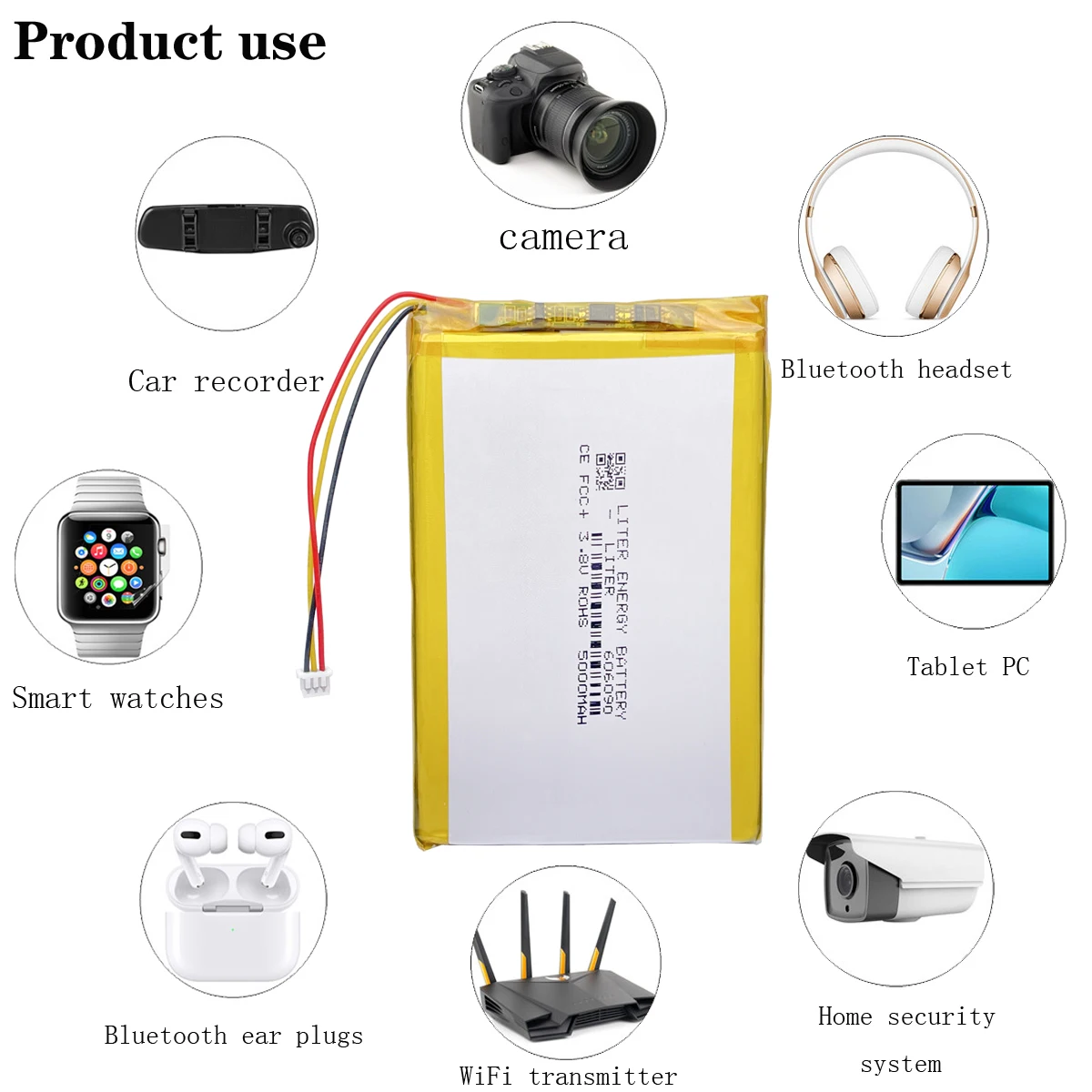 Replace 3.8V 606090 5000mAh Lipo Battery  For anbernic RG505 Game machine Open source handheld console