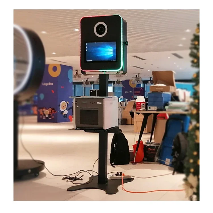 

Wedding Portable Photobooth Machine Event Selfie Photo Booth Kiosk with Printer