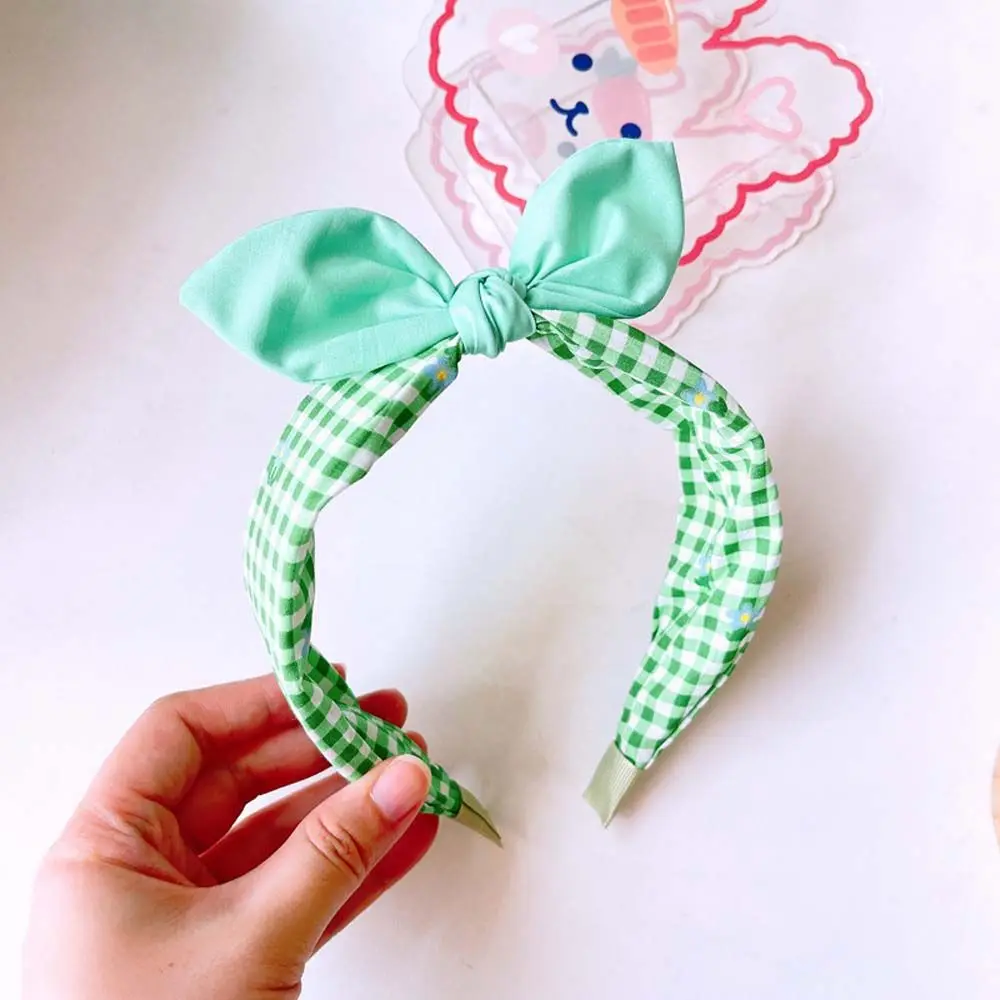 Korean Sweet Plaid Hairband Bow Children\'s Hair Band Headband Flowers Hair Hoop for Kids Girls Baby