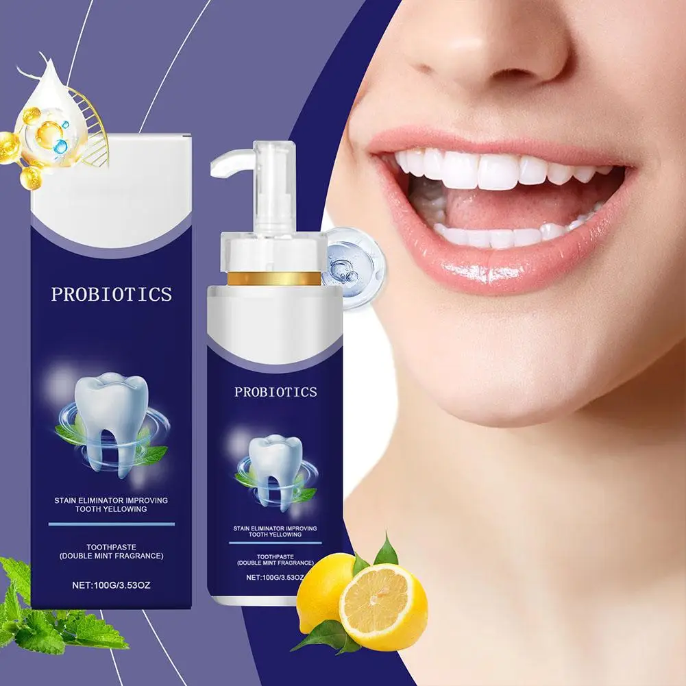 100g Probiotic Whitening Toothpaste Remove Plaque Stains Dental Clean Fresh Breath Teeth Hygiene Whitener Oral Toothpaste Z2Y5