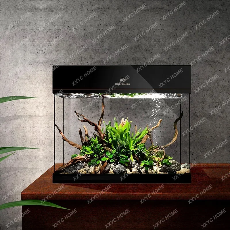 

Future Series Ultra-White Glass Small Fish Globe Living Room Desktop Ecological Aquarium fish tank accessories аквариумы