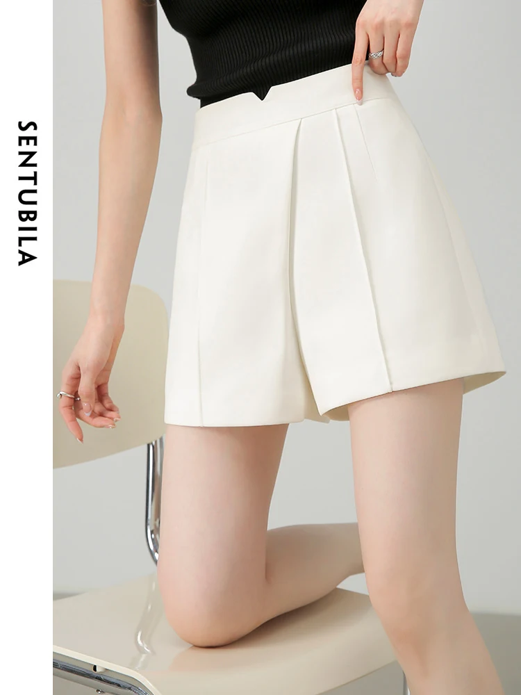 

SENTUBILA Office Ladies Commute Wide Leg Shorts Woman 2024 Summer Short Dress Pants Casual Trousers Female Clothing 142K54645