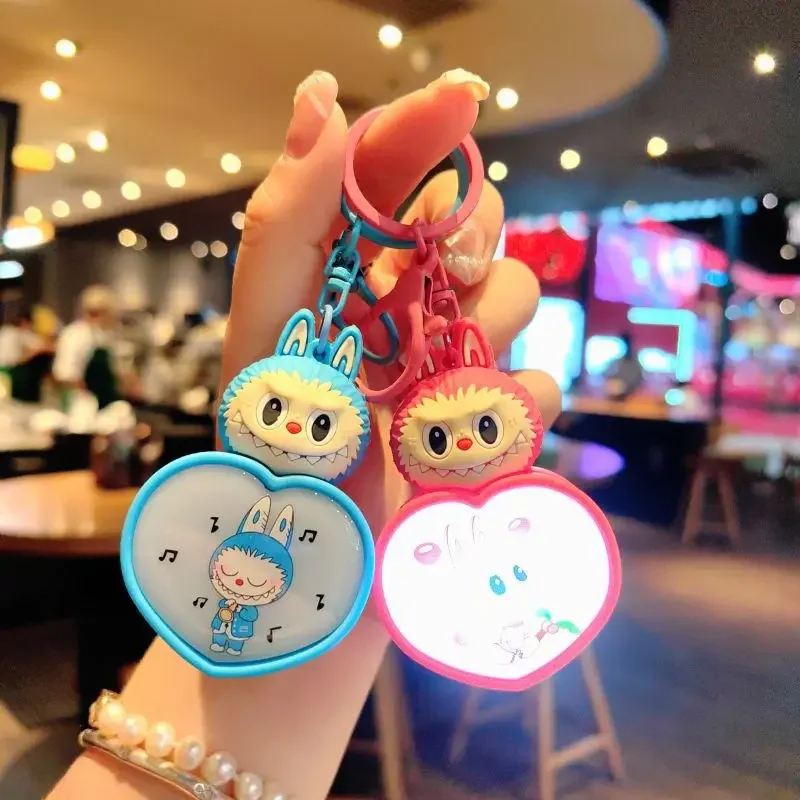 New Cartoon Cute Ropa Labubu Original POP MART Labubu Night Light Ins Kawaii Car Backpack Keychain Pendant Jewelry Holiday Gifts