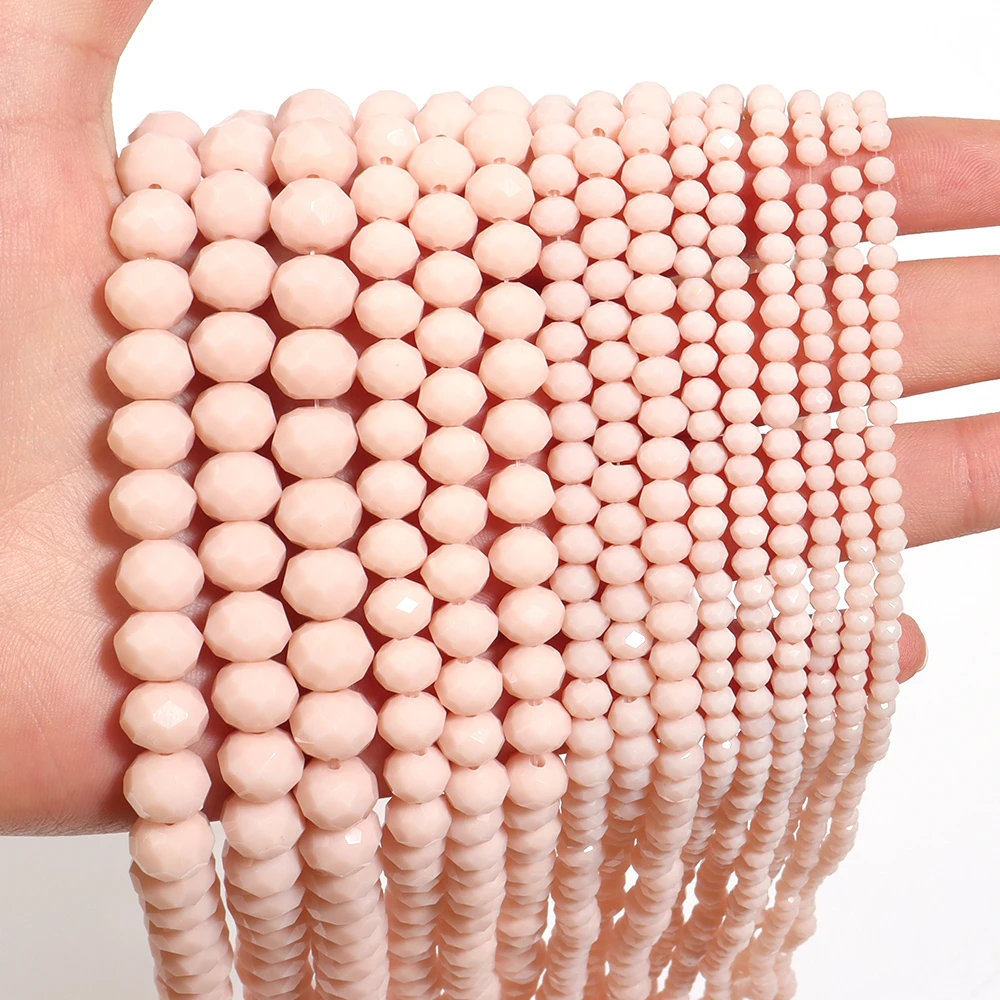 1 Strand 3/4/6/8/10mm Faceted Crystal Glass Rondelle Beads Loose Spacer Abacus Shape Beads For DIY Crafts Bracelet Necklace