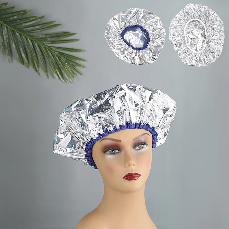1 Stück Einweg-Haarkappe aus 8-fädiger dicker Aluminiumfolie, elastisch, hitzebeständig, für Haarfärbung, Dusche und Salon