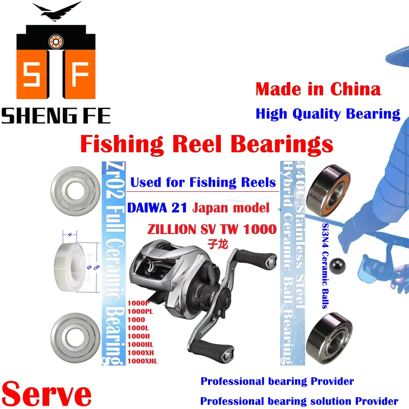 Ceramic Bearings For 2021 DAIWA ZILLION SV TW(1000P/1000PL/1000/1000L/1000H/1000HL/1000XH/1000XHL) Serise Fishing Reels