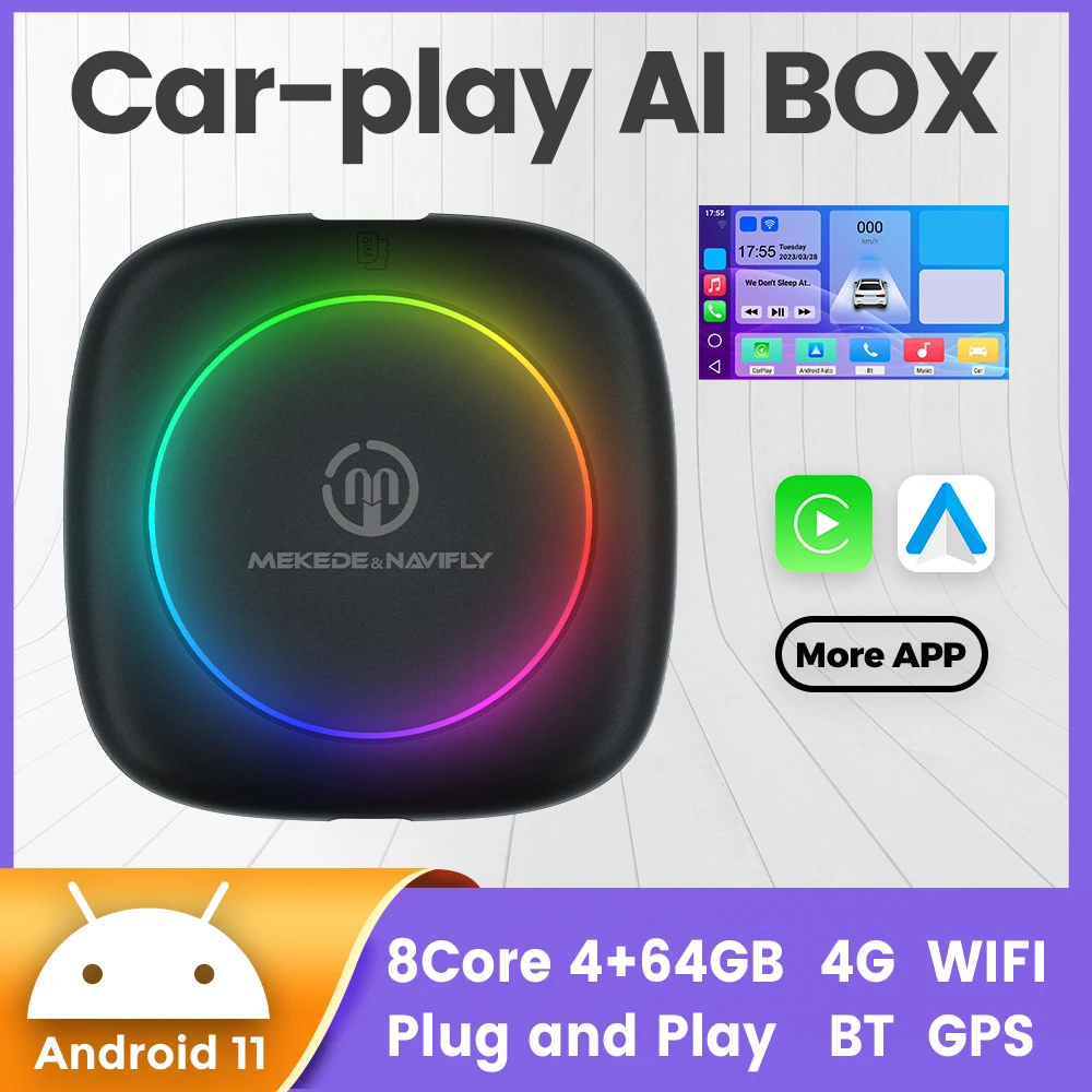 

Android 11 Tv Box Wire To Wireless for Carplay Ai Box Plug and Play Android Auto Car Intelligent Systems Screen Support NFX YTB