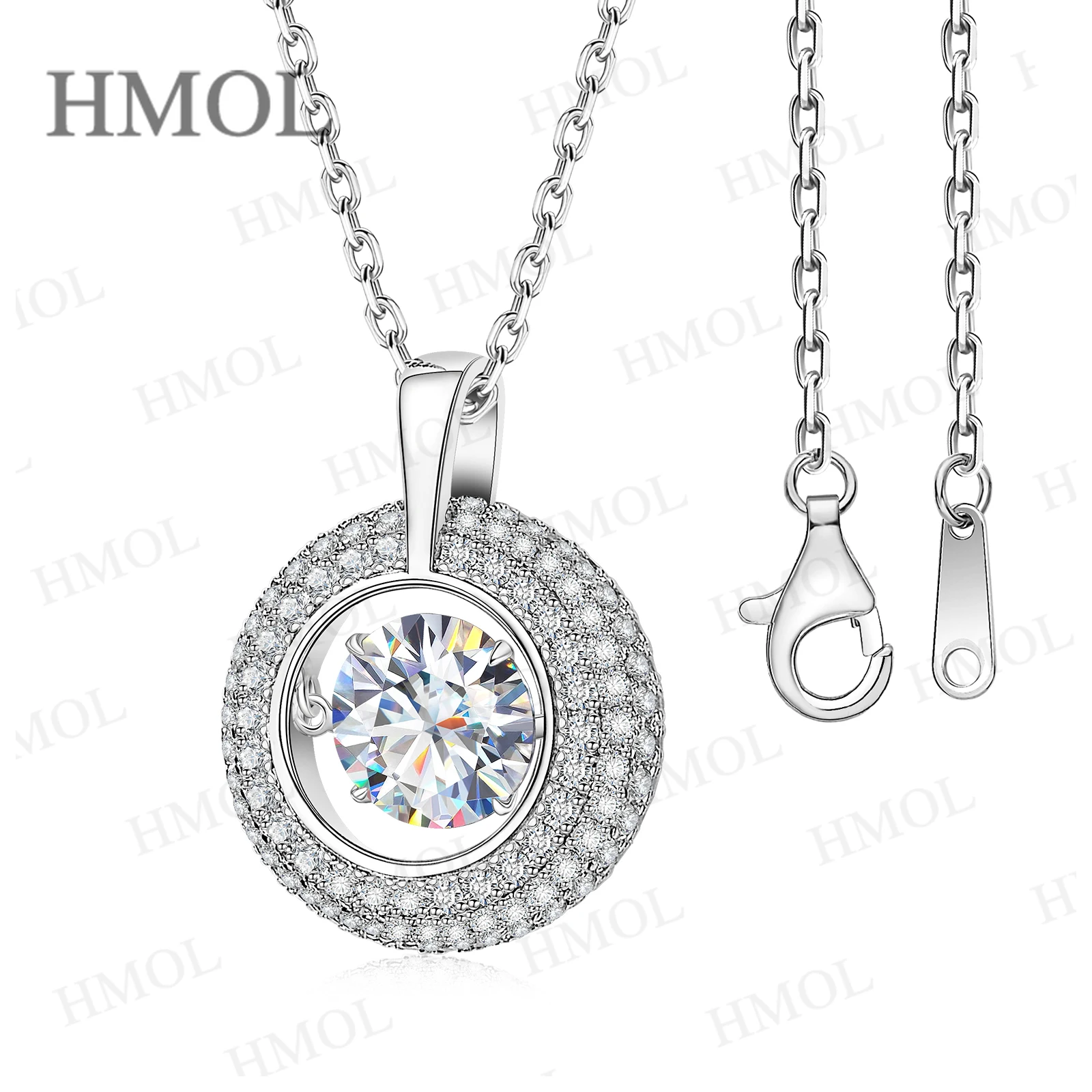 

Lively Series 925 Sterling Silver Necklace with Moissanite Round Cut VVS1 Sparkling Gift Ideal for Anniversaries and Birthdays