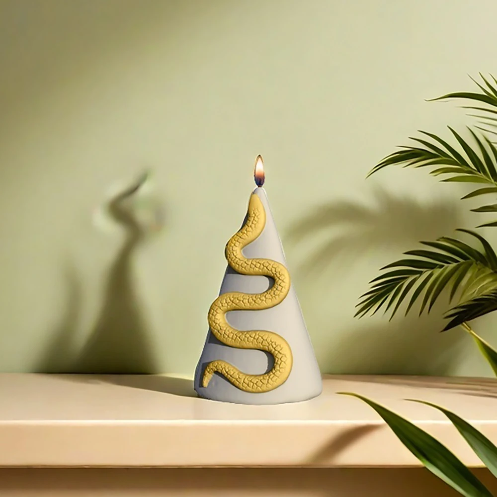 

Silicone Mold For Snake Shape Candle Scented Candle Diffuser Stone Jesmonite Decoration Can Be Customized Mold