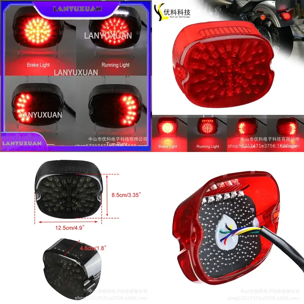 

2026 LED Tail Light for 2026 Motorcycle Red Brake Light with Steering Function Plug and Play Waterproof Connector