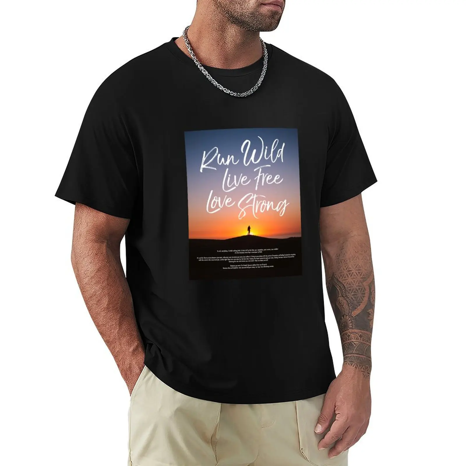 

Run Wild. Live Free. Love Strong. Reprise (ii) T-Shirt korean fashion funnys mens graphic tshirts