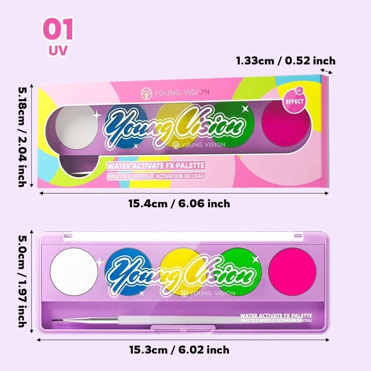 Water Soluble Face Paint UV Fluorescent Colorful Palette Specially Designed for Stage Makeup Easy to Clean and Hassle Free