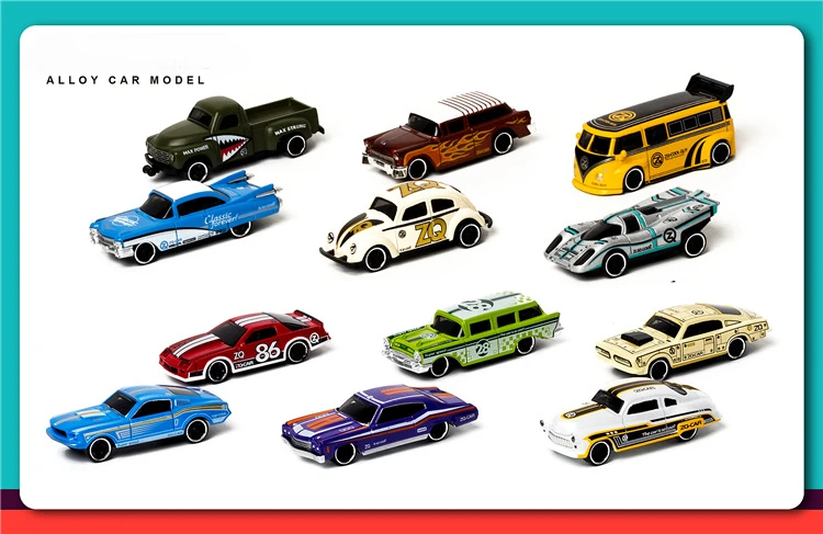 1:64 Alloy retro racing car 6-piece set vintage car model sports car children's toy collection gift