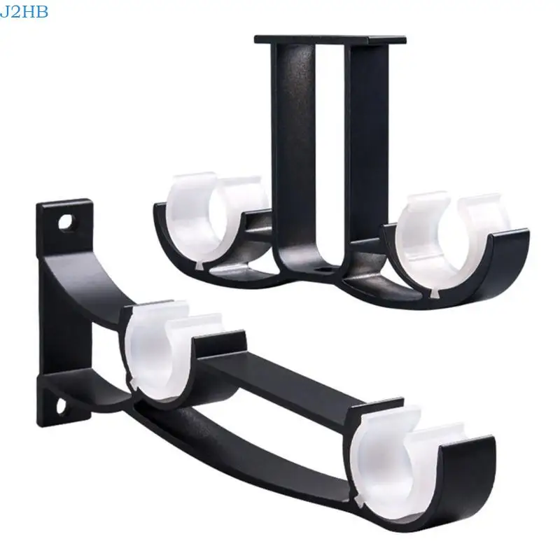 J2HB 1pc Double Curtain Rod Brackets Window Hardware Holder Home Decor
