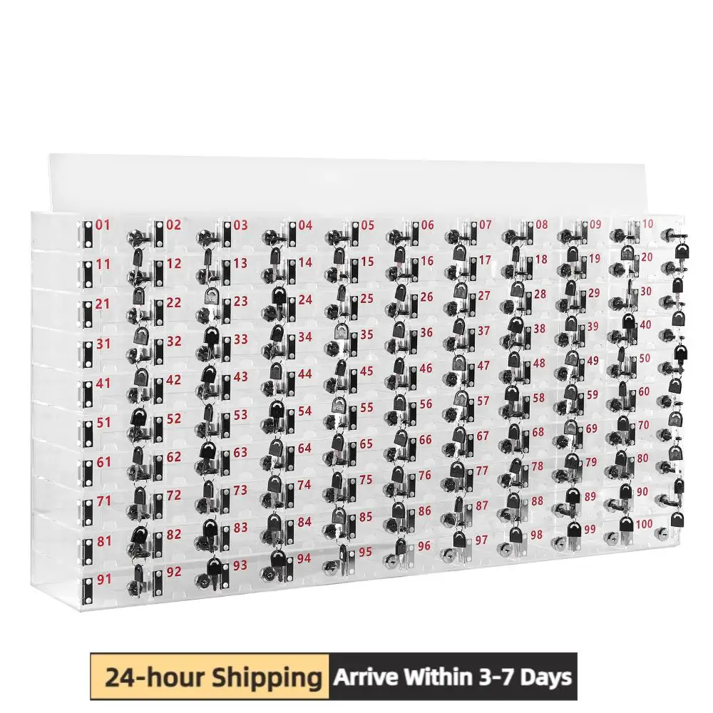 

Шкаф для хранения телефонов на 100 ячеек с замками и ключами, прозрачный акриловый бокс для хранения телефонов для офиса или фабрики