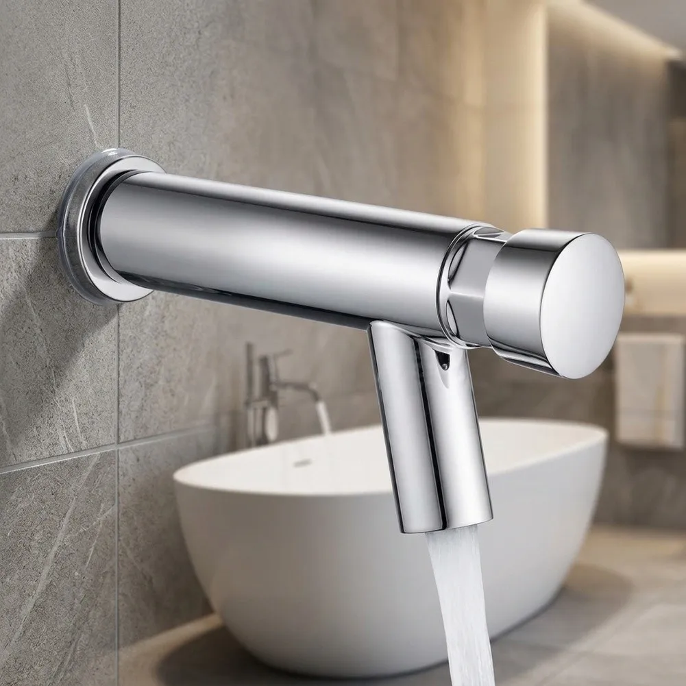 Extended 16-Inch Bathtub Faucet with Diverter for Wall-Mounted Installations Compatible with 12 Inch Copper Pipes